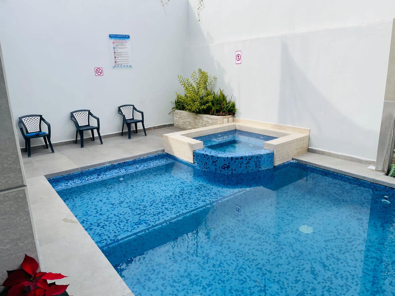 Zona de Alberca y Sillas - Terraza La Opulenza